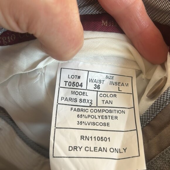 NWT MEN DRESS PANTS GIORGIO CERRUTI ITALIAN HOUSE DESIGN TAN WAIST 36 inches - Picture 9 of 9